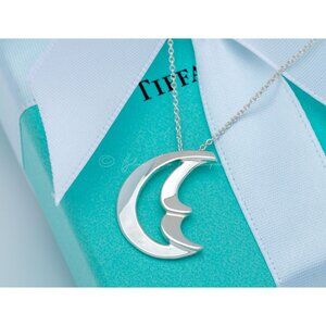 Tiffany & Co. Moon Necklace Paloma Picasso Crescent Moon Pendant 18" Chain
